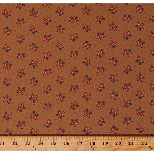 Cotton Jo Morton Hickory Road Flowers Floral Bouquets Circles on L...