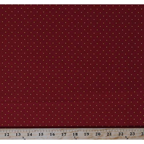 Cotton Jo Morton Hickory Road Polka Dot Gold Dots on Red Civil War...