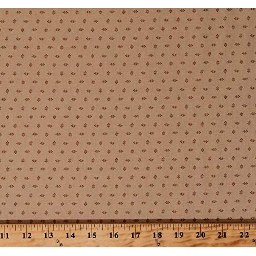 Cotton Jo Morton Hickory Road Tiny Floral Buds Small Scale Flowers...