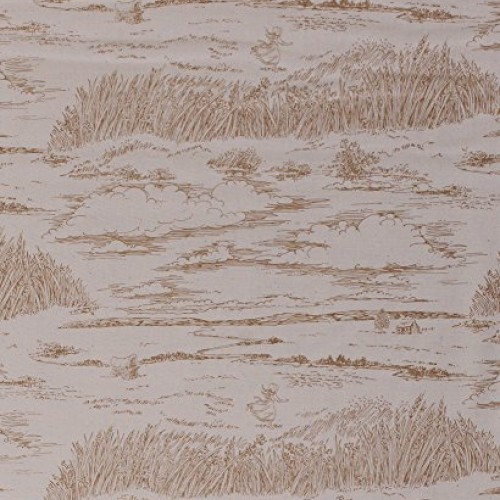 Cotton Little House On The Prairie Landscape Tan Cream Wagon Field...
