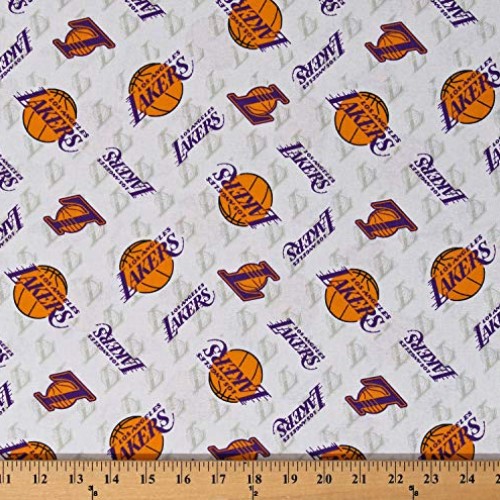 Cotton Los Angeles Lakers White NBA Pro Basketball Sports Team Cot...
