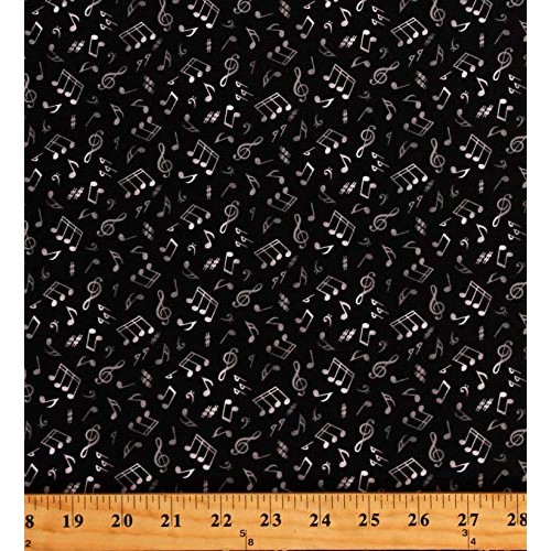 Cotton Music Notes Musical Symbols Bass Treble Clefs Sharps Flats ...