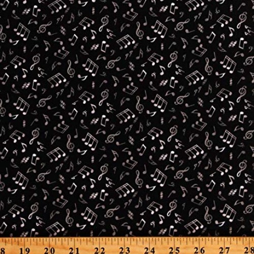 Cotton Music Notes Musical Symbols Bass Treble Clefs Sharps Flats ...