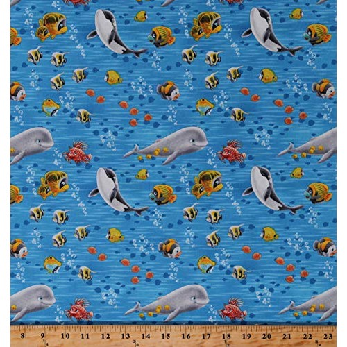 Cotton Ocean Fishies Animals Under The Sea World Fishies Kids Chil...