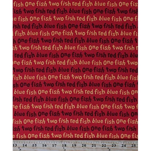 Cotton One Fish Two Fish Red Fish Blue Fish Dr. Seuss Kids Childre...