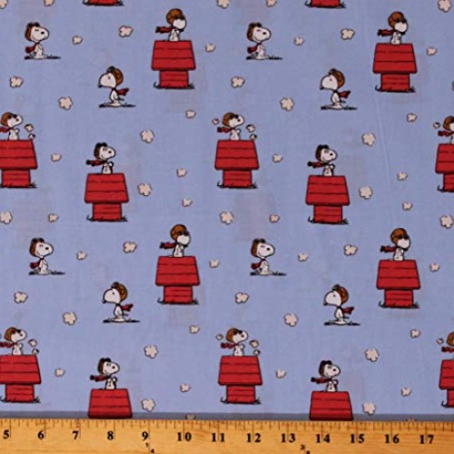 Cotton Peanuts Comics Characters Snoopy Red Baron Dog Doghouse on ...
