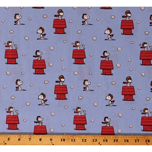 Cotton Peanuts Comics Characters Snoopy Red Baron Dog Doghouse on ...