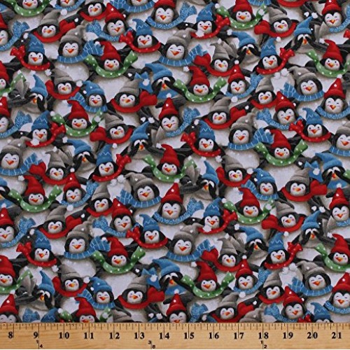 Cotton Penguins with Hats Scarves Winter Holidays Christmas Just C...