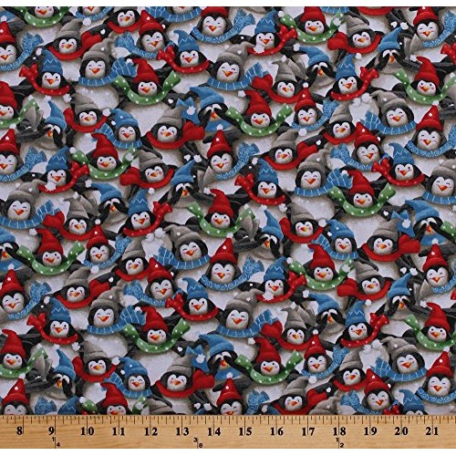 Cotton Penguins with Hats Scarves Winter Holidays Christmas Just C...