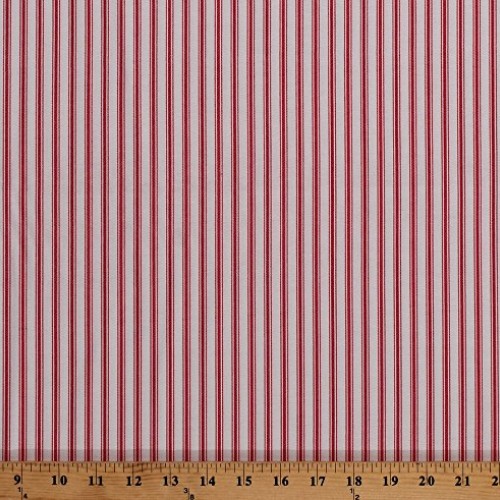 Cotton Red and White Stripes Striped Country Days Cotton Fabric Pr...
