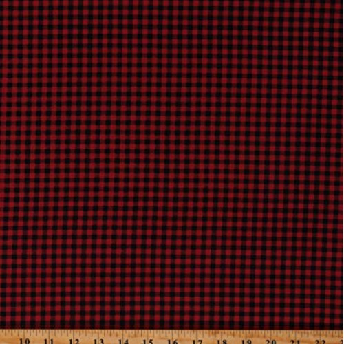 Cotton Red Black Plaid Tiny Checks Checkered Squares Buttermilk Wi...