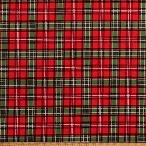 Cotton Red Green Plaid Festive Stripes Holiday Christmas Memories ...