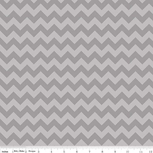 Cotton Riley Blake Small Chevron Gray & Light Grey Striped Cotton ...