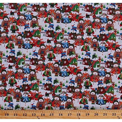 Cotton Snowman Snowmen Winter Wishes Kids Christmas Holiday Cotton...