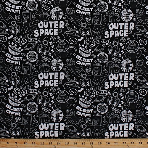 Cotton Sock Monkeys in Space Outer Space Bananas Rocket Ships Plan...