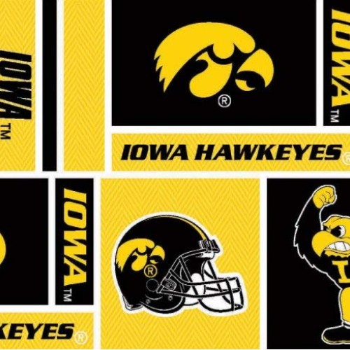 Cotton University of Iowa Hawkeyes College Team Sports Cotton Fabr...