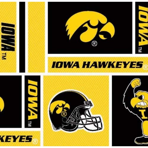 Cotton University of Iowa Hawkeyes College Team Sports Cotton Fabr...