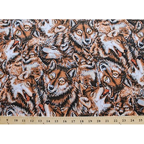 Cotton Wolves in The Wild Allover Wolf Wolves Animals Packed Cotto...