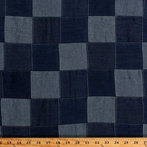 Fields Fabrics Denim Patchwork Light and Medium Denim 3 Squares 4...