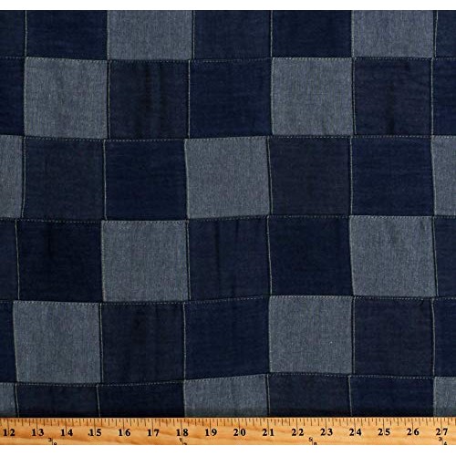 Fields Fabrics Denim Patchwork Light and Medium Denim 3 Squares 4...