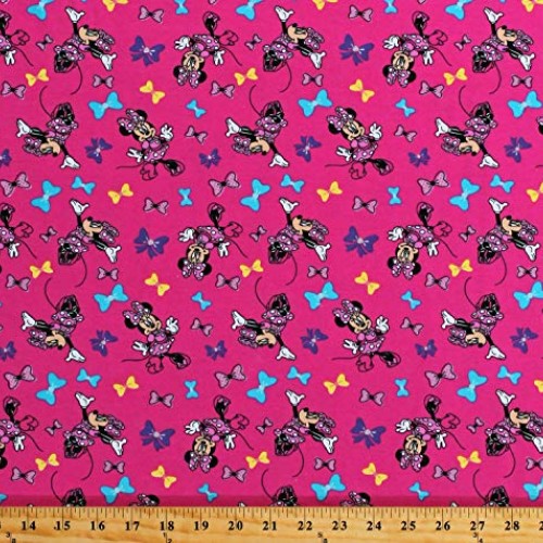 Fields Fabrics Knit Minnie Mouse Bows Minnies Best Bow Disney Ki...