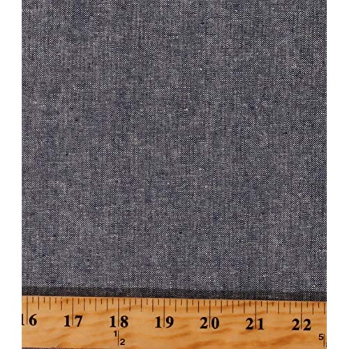 Fields Fabrics Linen Cotton Blend Essex Yarn Dyed Black/Charcoal ...