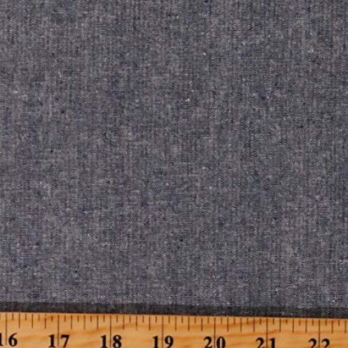 Fields Fabrics Linen Cotton Blend Essex Yarn Dyed Black/Charcoal ...