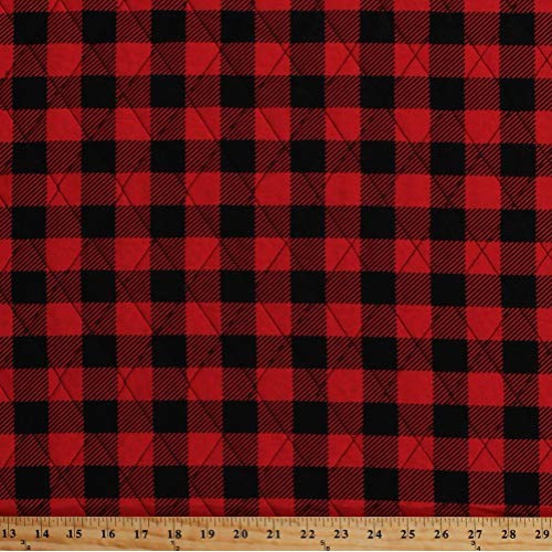 Fields Fabrics Quilted Double-Face Red & Black Buffalo Plaid 1 Ch...