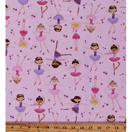 Flannel Ballerinas Dancing Ballet Dancers Kids Girls Pink Cotton F...