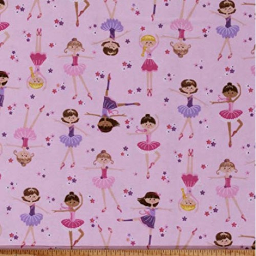 Flannel Ballerinas Dancing Ballet Dancers Kids Girls Pink Cotton F...