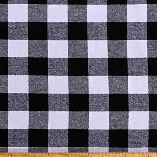 Flannel Black and White Buffalo Plaid 1.75 Checks 58 Wide Cotton...