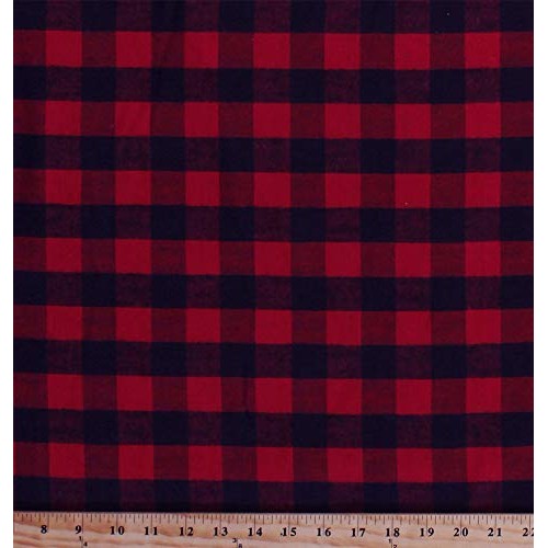 Flannel Red and Black Buffalo Plaid 1 Check 60 Wide Cotton Flann...