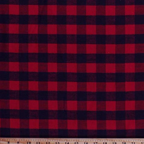 Flannel Red and Black Buffalo Plaid 1 Check 60 Wide Cotton Flann...
