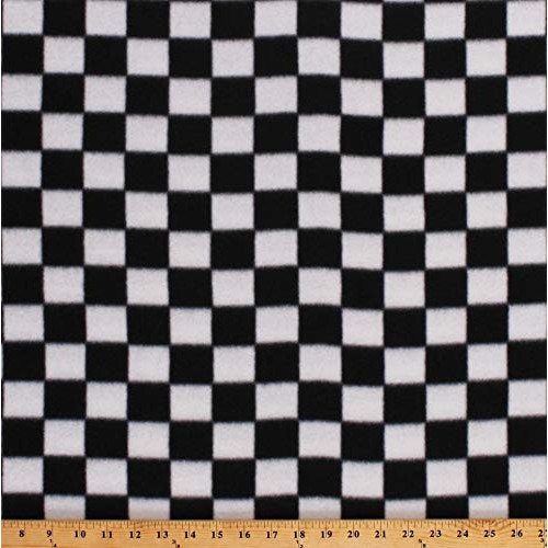Fleece 1.25 Racing Check Black and White Checks Checkered Fleece ...