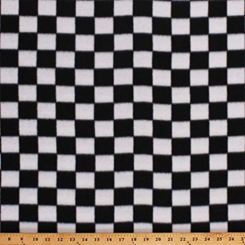 Fleece 1.25 Racing Check Black and White Checks Checkered Fleece ...