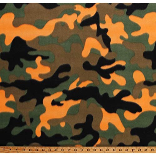 Fleece Camouflage Orange Green Brown Black Camo Hunting Hunters Fl...
