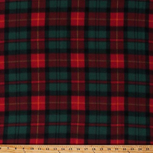 Fleece Christmas Plaid Red Green Holiday Plaid Check Winter Fleece...