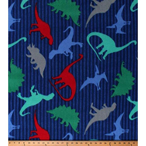 Fleece Dinosaurs T-Rex Triceratops Stegosaurus Pterodactyls Brachi...