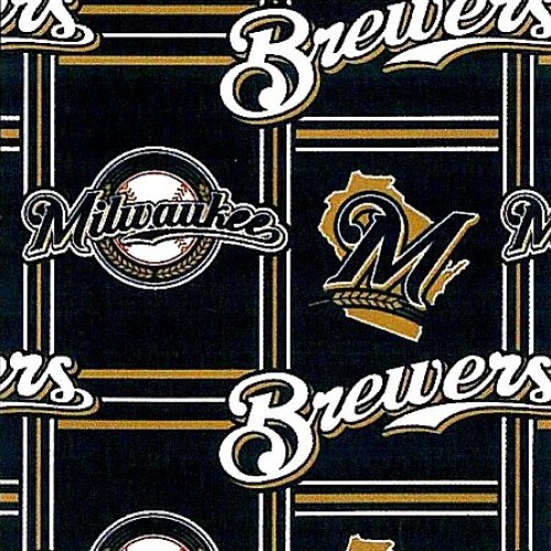 Fleece Milwaukee Brewers MLB Baseball Sports Fleece Fabric Print B...
