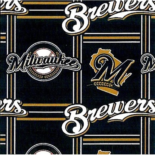 Fleece Milwaukee Brewers MLB Baseball Sports Fleece Fabric Print B...