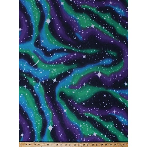 Fleece Northern Lights Aurora Borealis Stars Star Night Sky Galaxy...