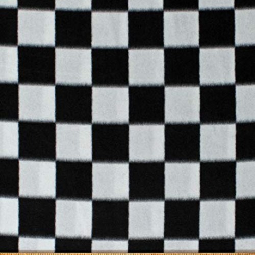 Fleece Racing Check Black and White Checks Checkered Squares Fleec...