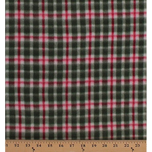 Fleece Red Green Christmas Plaid Checks Checkered Holiday Winter F...
