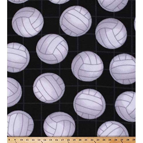 Fleece Volleyballs Volleyball Net & Balls on Black Sports Fleece F...