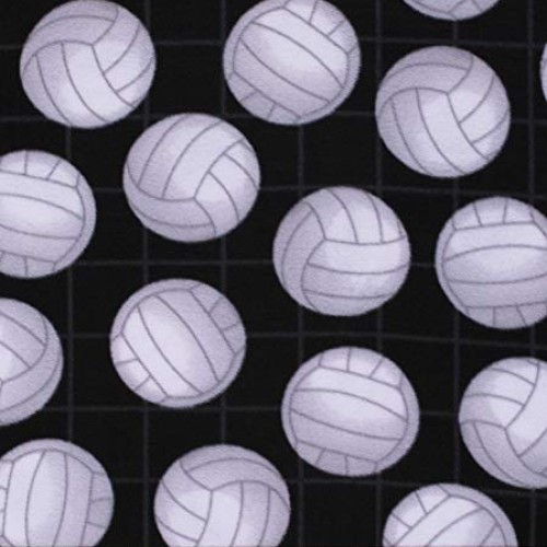 Fleece Volleyballs Volleyball Net & Balls on Black Sports Fleece F...
