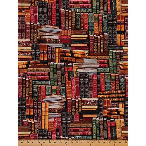 Library Books Book Stack Stacks Libraries Librarian Cotton Fabric ...