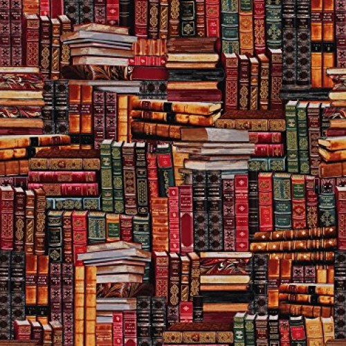 Library Books Book Stack Stacks Libraries Librarian Cotton Fabric ...