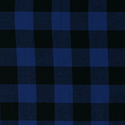 Royal Blue Black Buffalo Plaid Flannel 1.75 Check Fabric by The Yard