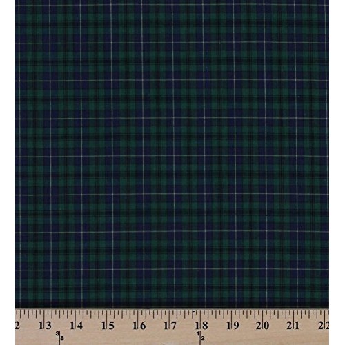 Tartan Plaids Anderson Polyester Cotton Green Blue Yellow Plaid Ch...
