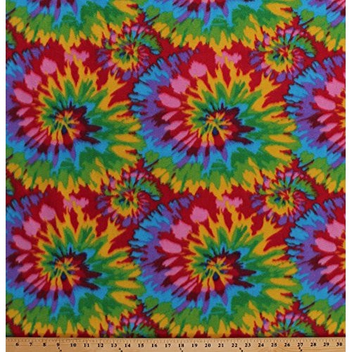 Tie Tye Dye Starburst Fleece Fabric Print by The Yard otyedyebrightq